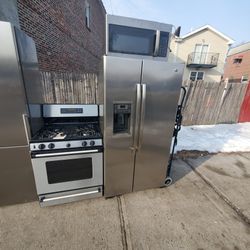 Stove Fridge And Microwave..fridge 36 Inches Wide 69 Hight 27 Deep  Stove 30 Inches Microwave Over The Range Ge..$1150