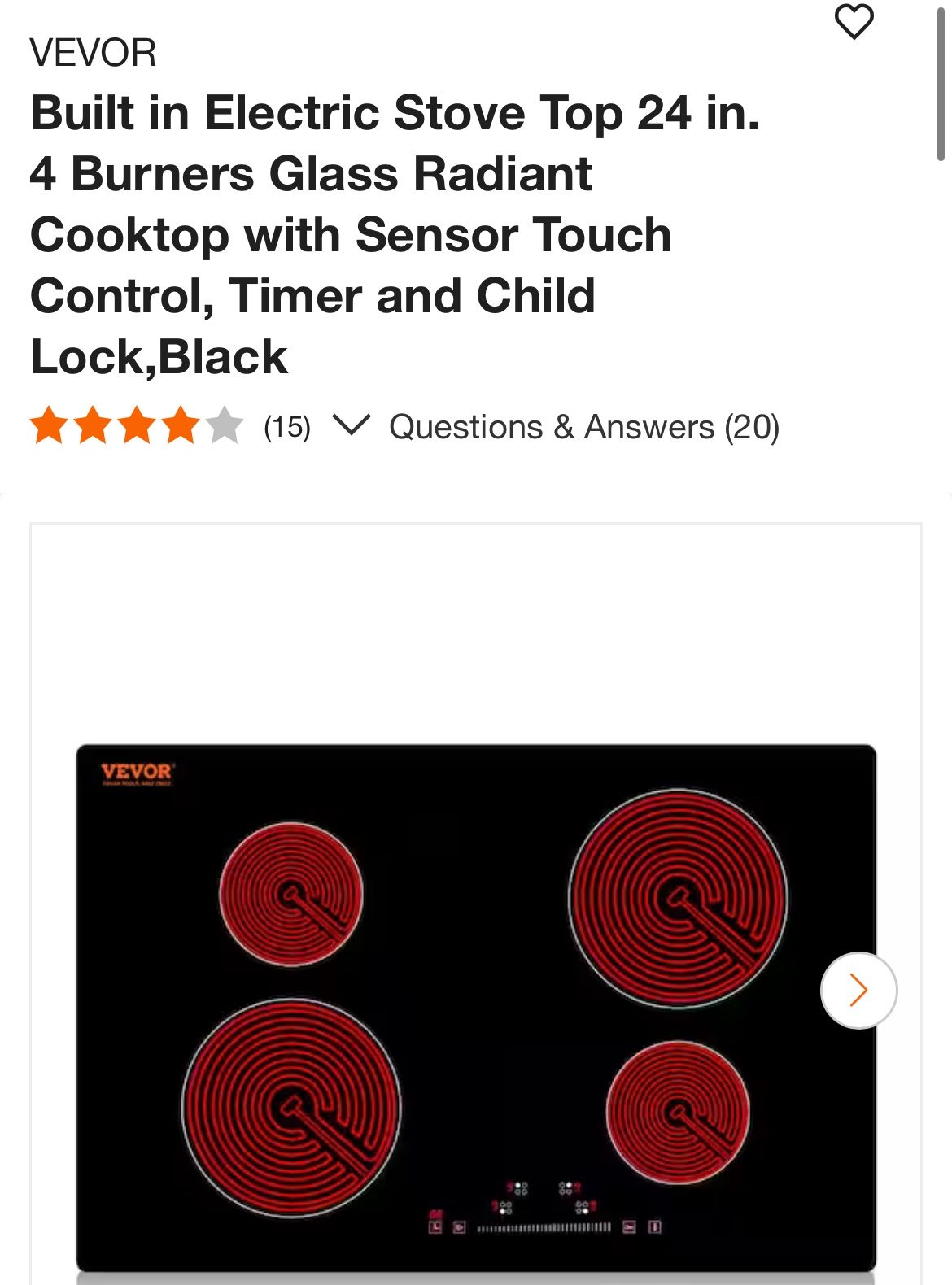 4 Burner Stove 24” Top