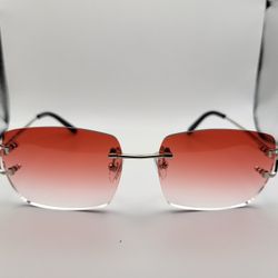 Cartier Glasses Rimless(Red)