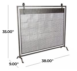 Wayfair Iron Fireplace Screen with Mesh Panel