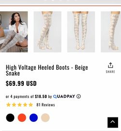 Fashion Nova Thigh High Snake Boots 😍