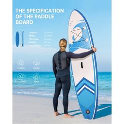 Inflatable Paddle Board Stand Up Paddle Board 6 in Thick with Sup Accessories and Carry Bag and Fast Pumping for Adults and Youth