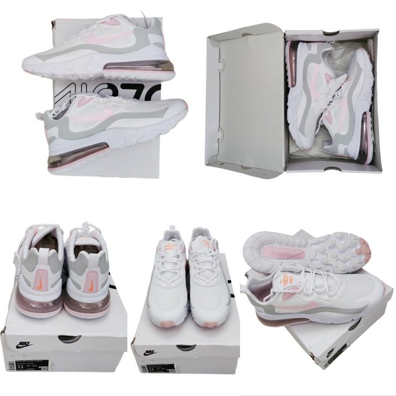 NEW NIKE WOMEN´S AIR MAX 270 REACT SHOES CZ0372 101 Size 11 With box and Receipt as pictured. White Pink Foam multicolored multicolor colorblock color Athletic shoes & Sneakers
