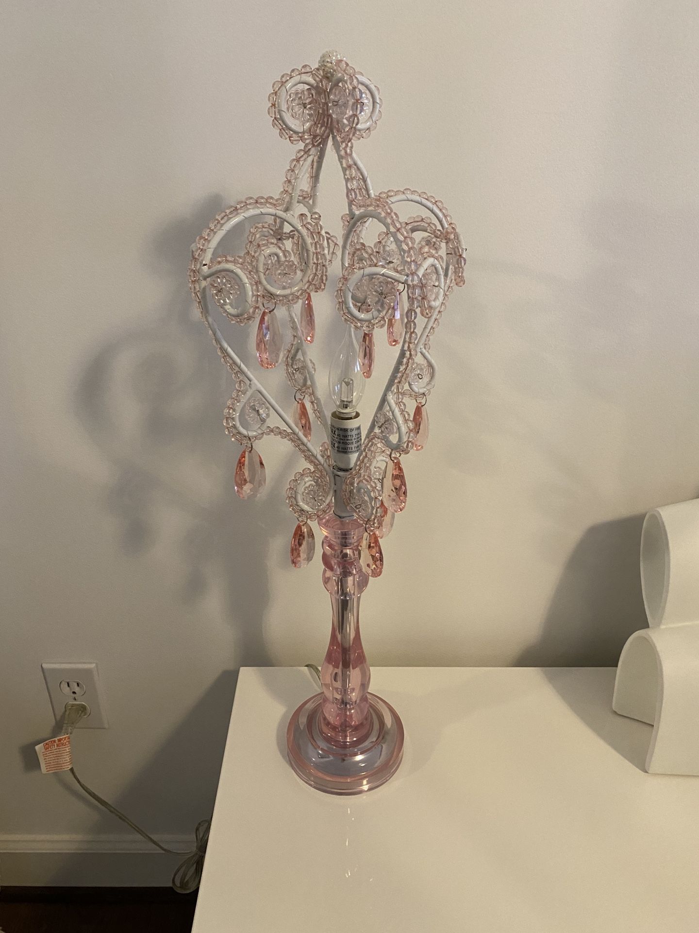 Tadpoles Modern Pink Acrylic Crystal Chandelier 26" Table Lamp