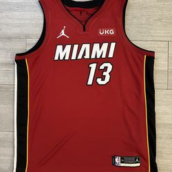 Men's Bam Adebayo Jordan Brand Statement Miami Heat Red Swingman Jersey Size 52 XL New w/ Tags
