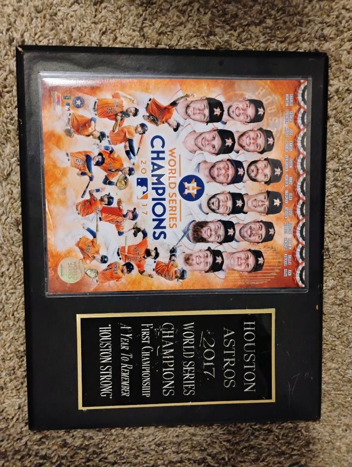 Houston Astros 2017 World Series champs photo collage w / name plate