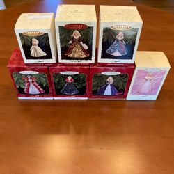 Lot Of 7 Hallmark Keepsake Ornaments Barbie Collector’s Series