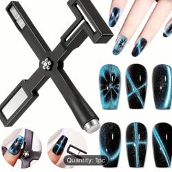 1pc Professional Salon & Home Manicure/Stpedicure Tool - Magnetic Nail Magnet with Mirror Effect, Gradient Blue Designs - No Odor, Easy-Clean Surface 