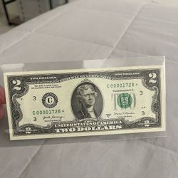 2 DOLLAR LOW SERIAL NUMBER STAR NOTE