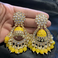 Chand Bali Jhumka Jhumki Chandelier Bollywood Indian Pakistani Jewellery Earrings 