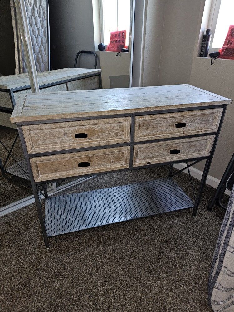 Full Macy's Bed Frame and Table  Both In Great Condition