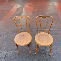 J&J Kohn Bentwood Vintage Chair Set of 2 Mid Century Modern