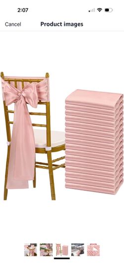 39pcsSatin Chair Sashes Bows Universal Chair Cover for Wedding Reception Restaurant Banquet,Party,Hotel Event Decorations 7 x 108 inch(Pink)