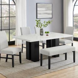 NEW DINING TABLE SET MARBLE TOP 