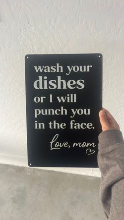 Funny Kitchen Metal Sign – Love Mom