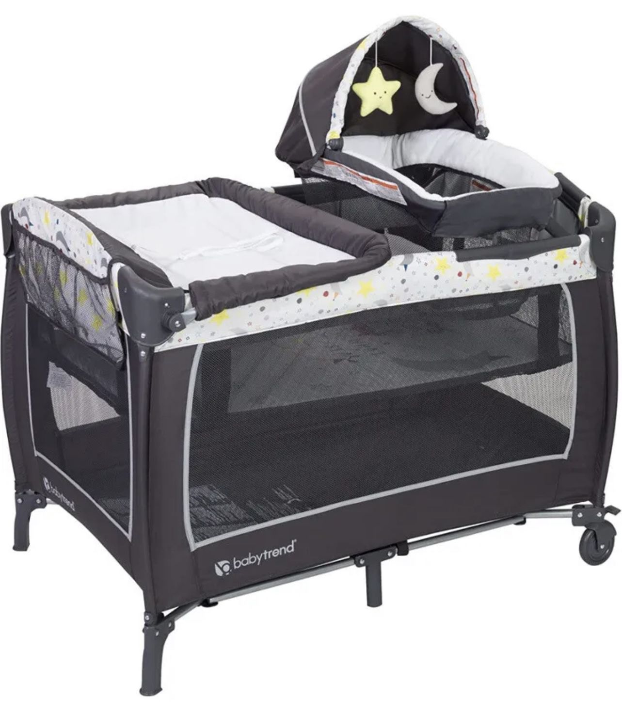 Baby Trend Lil Snooze Deluxe 2 Nursery Center with Changing Table, Twinkle Moon Pack N Play