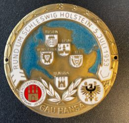 German V. W. Split-Oval window Bug Badge