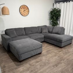 Beautiful Corduroy Sectional Couch! Delivery Available!