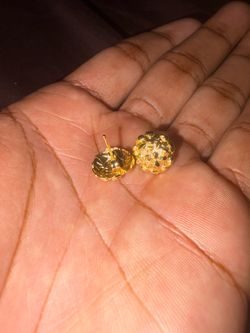 Gold plated nugget earrings.