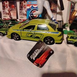 Fast And Furious Lancer 1/32 Scale By Jada Toys Diecast And 6 Hot Wheels Exotic Muscle Cars(1/64th Scale)