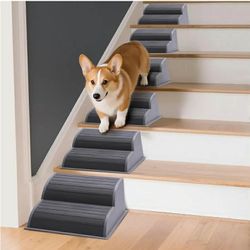 6pk 2-Step Modular Dog Ramp - Portable Non-Slip Stairs for Small Dogs with High Support, 9.5"D x 5.5"H Lightweight Plastic Pet Steps Fits Staircase In