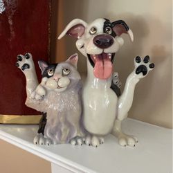 Pets With Personality Adorable England Dog Cat Cartoon Figurine