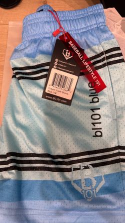 Baseball Lifestyle 101 crayon youth shorts, blue youth medium