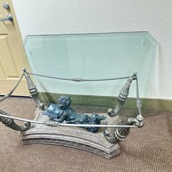 Italian Glass Top Coffee Tables With The Side Table