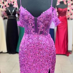 Magenta Corset Top Dress