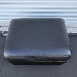  Contemporary Faux Leather Oversized Accent Ottoman, Black
