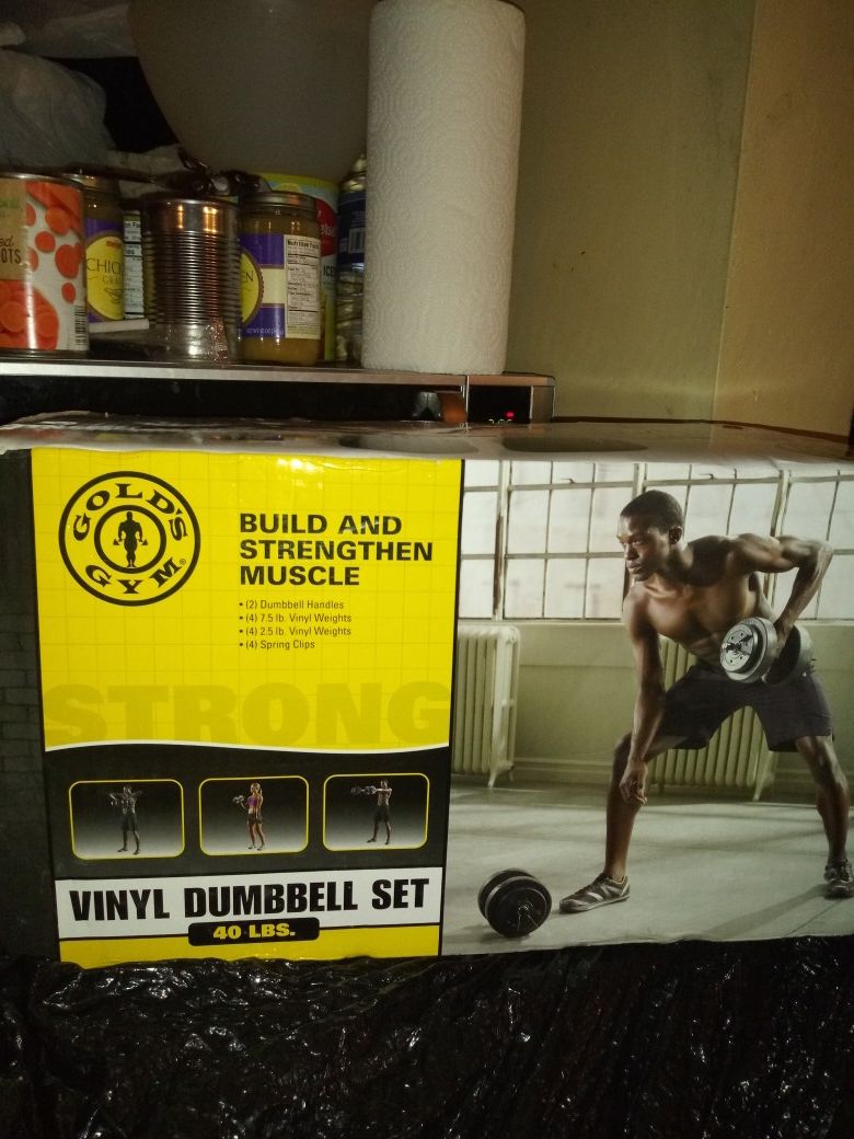 Golds Gym Vinyl Dumbbell Set 40 lbs