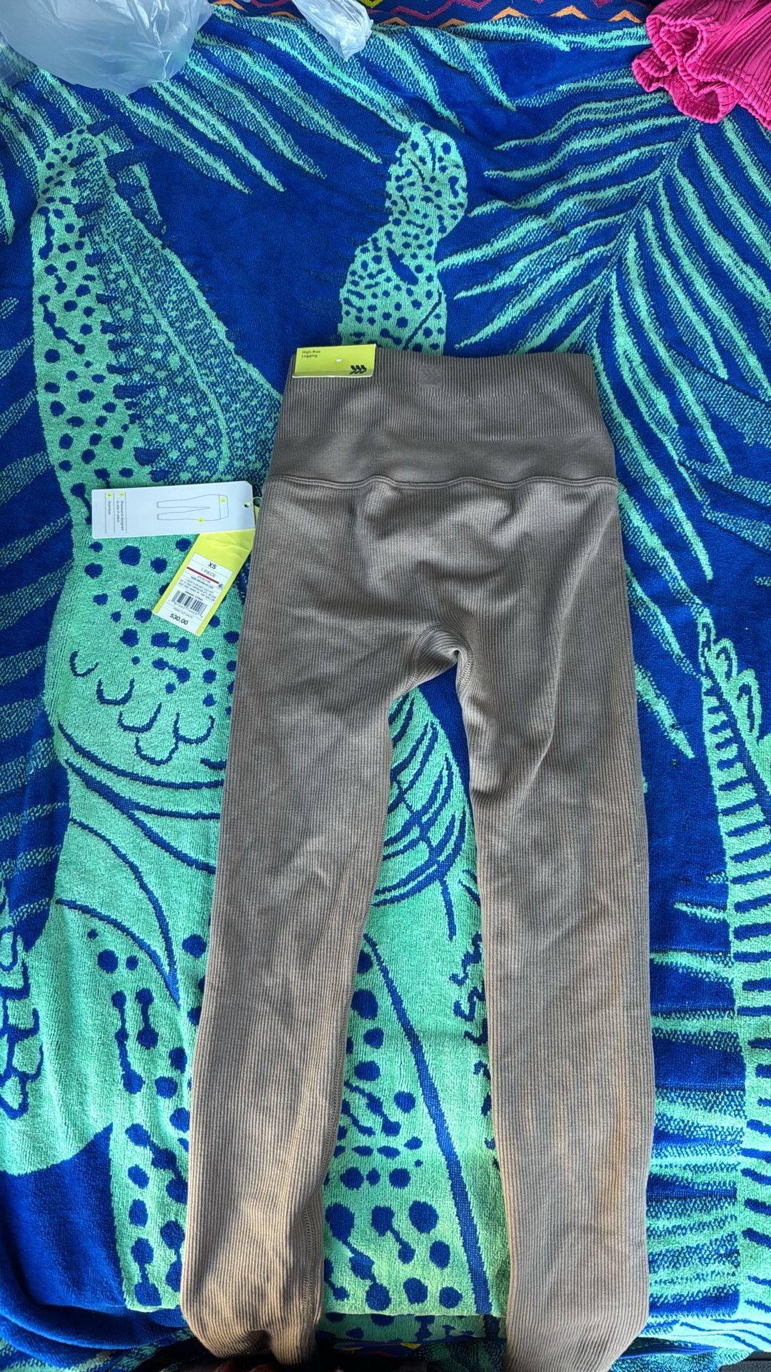 Gray Ribbed Leggings