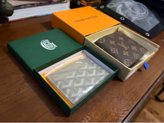 LV Monogramm wallet and goyard card holder set