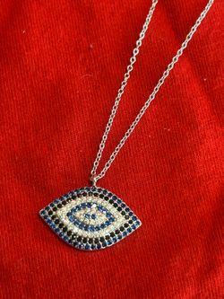 Sterling silver evil eye necklace