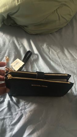 Michael Kors Black Leather Wristlet Wallet