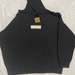 Supreme x Burberry Men's Hoodie Size 2XL Black