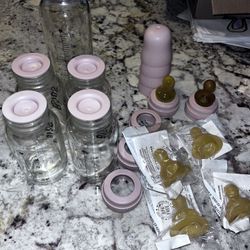 5 Baby Glass Bottles 