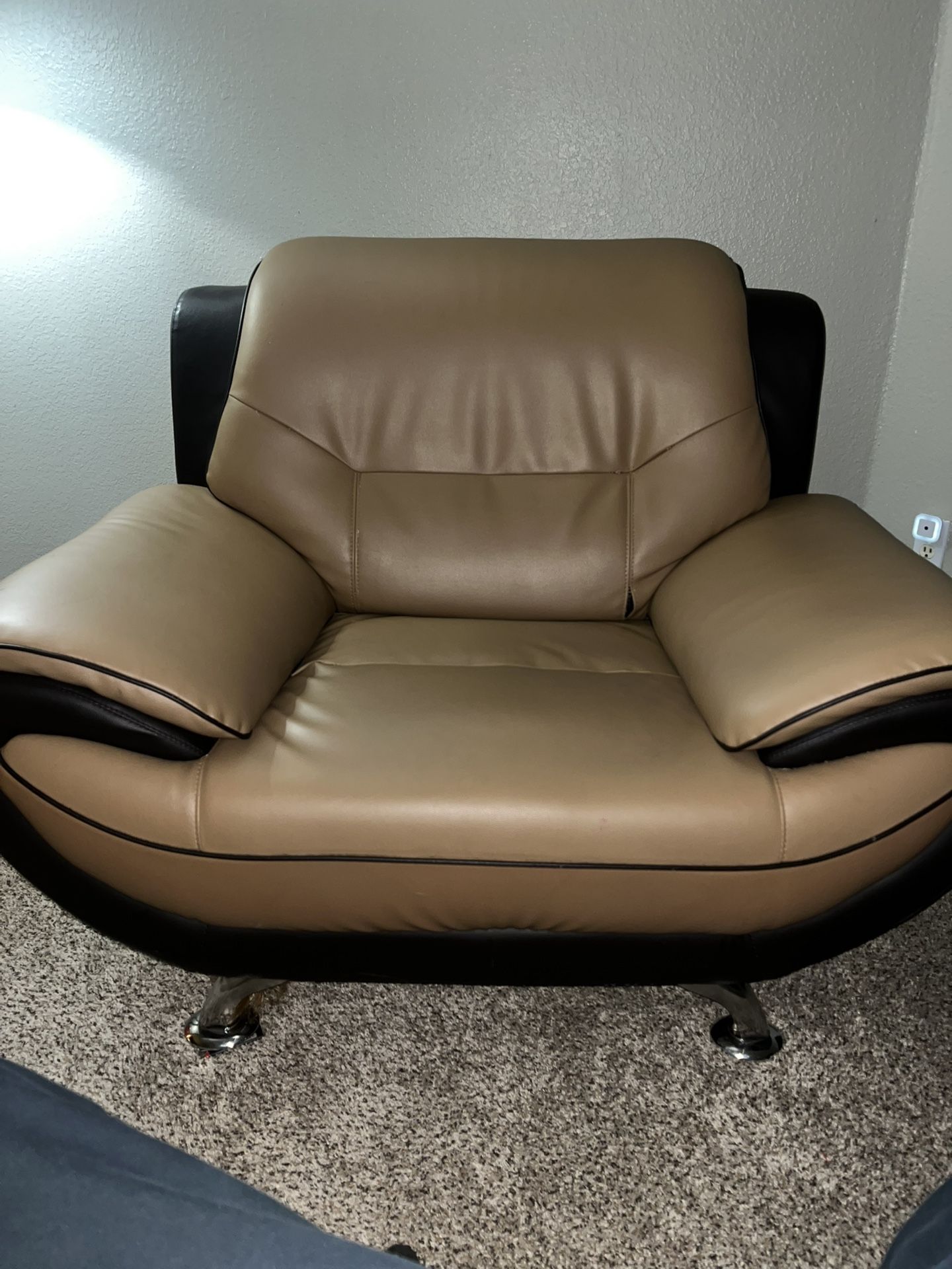 Leather Sofa & Chair