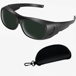 IR 5.0 Welding Safety Glasses, Anti-scratch Welding Lens, Wrap-around Design, UV Protection, Black