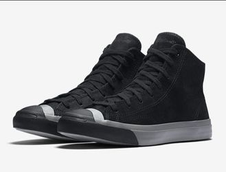RARE Converse Jack Purcell Jack Mid Monochrome Nubuck Black 149924C US Mens 10.5