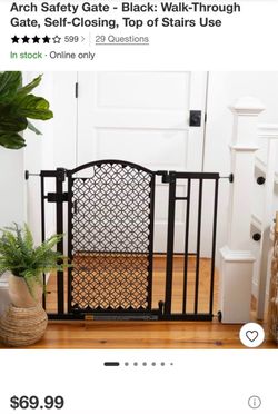 Black Arch Walk-Through Safety Gate