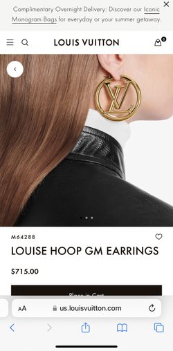 Louis Vuitton, Jewelry, Louis Vuitton Louise Hoop Gm Earrings