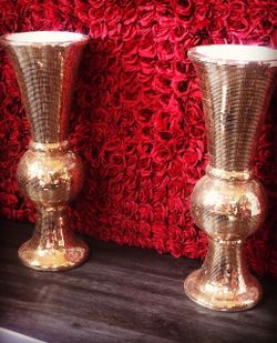 Brand NEW large mosaic gold vases