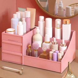 1pc Drawer Organizer Box For Files, Stationeries, Makeups, Lipsticks, Brushes, Lotions, Eye Shadows, Nail Polishes And Jewelries, For Desk, Bathroom, 
