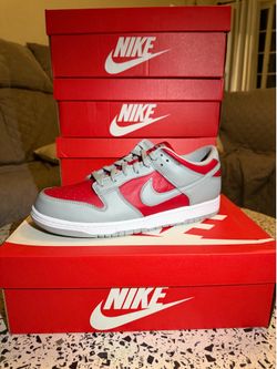 Nike Low Dunk QS,  Red Silver & White