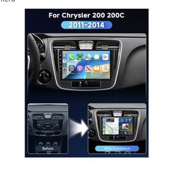 4+64G Car Radio Stereo for Chrysler 200 200C 2011-2014 Android Wireless CarPlay Android Auto,9 inch IPS Touchscreen Car Stereo Bluetooth5.0,GPS,WiFi,S