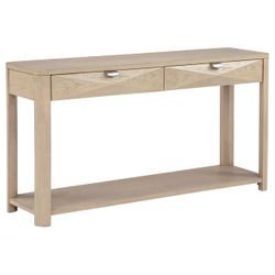Marcelo Light Elm Sofa Console Table with 2 Drawers and Shelf