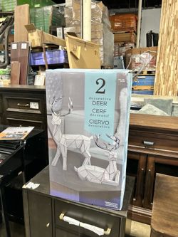 Costco 2 decorative holiday deer,