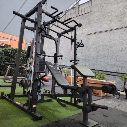 Vesta Smith Machine 1001 | Adj Bench W/ Leg Developer And Preacher Station |Gym Equipment | Fitness | Pulleys|🔴WEIGHTS AND BARBELL SOLD SEPARATELY 🔴