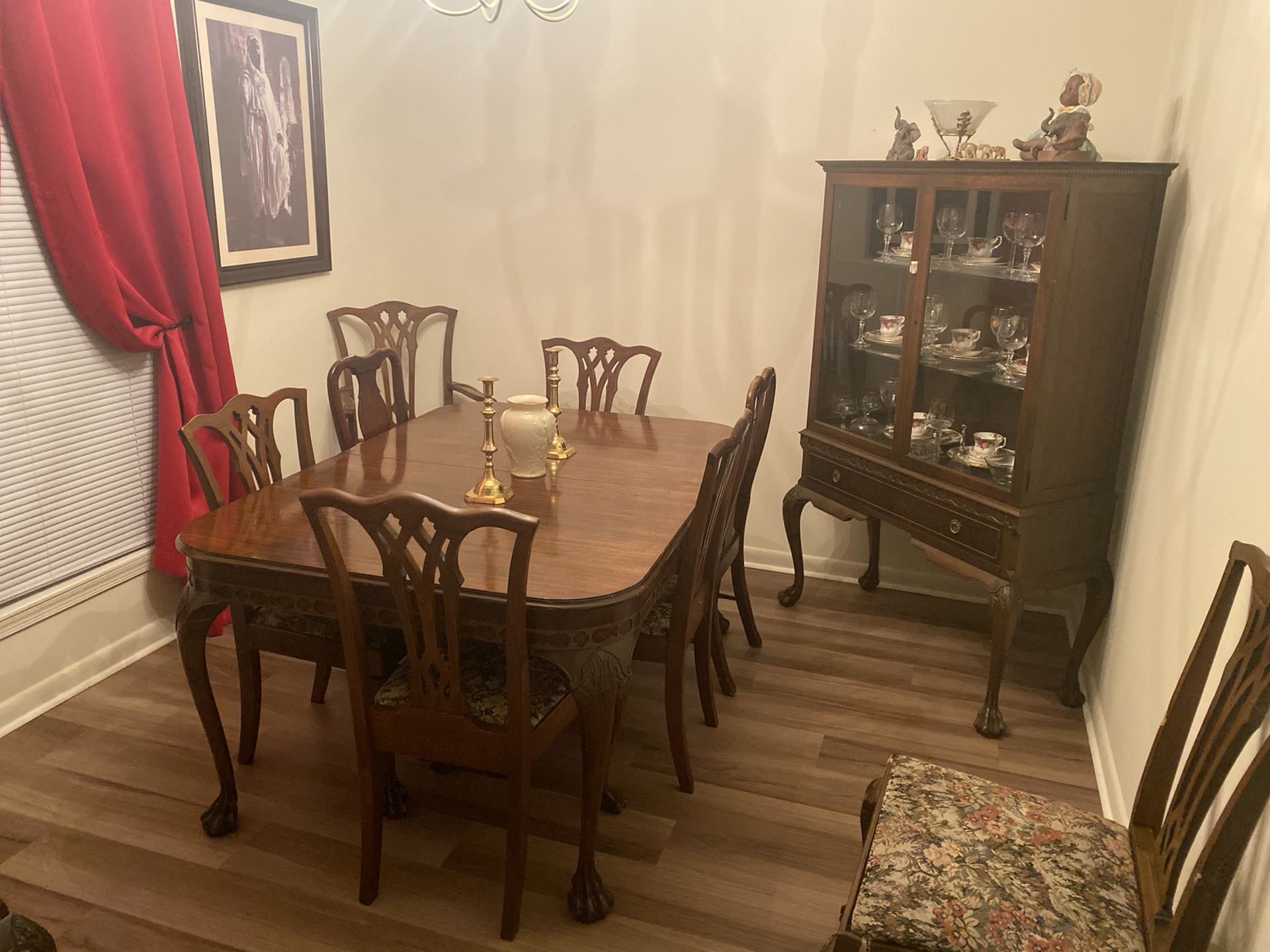 Antique table and chairs all wood
